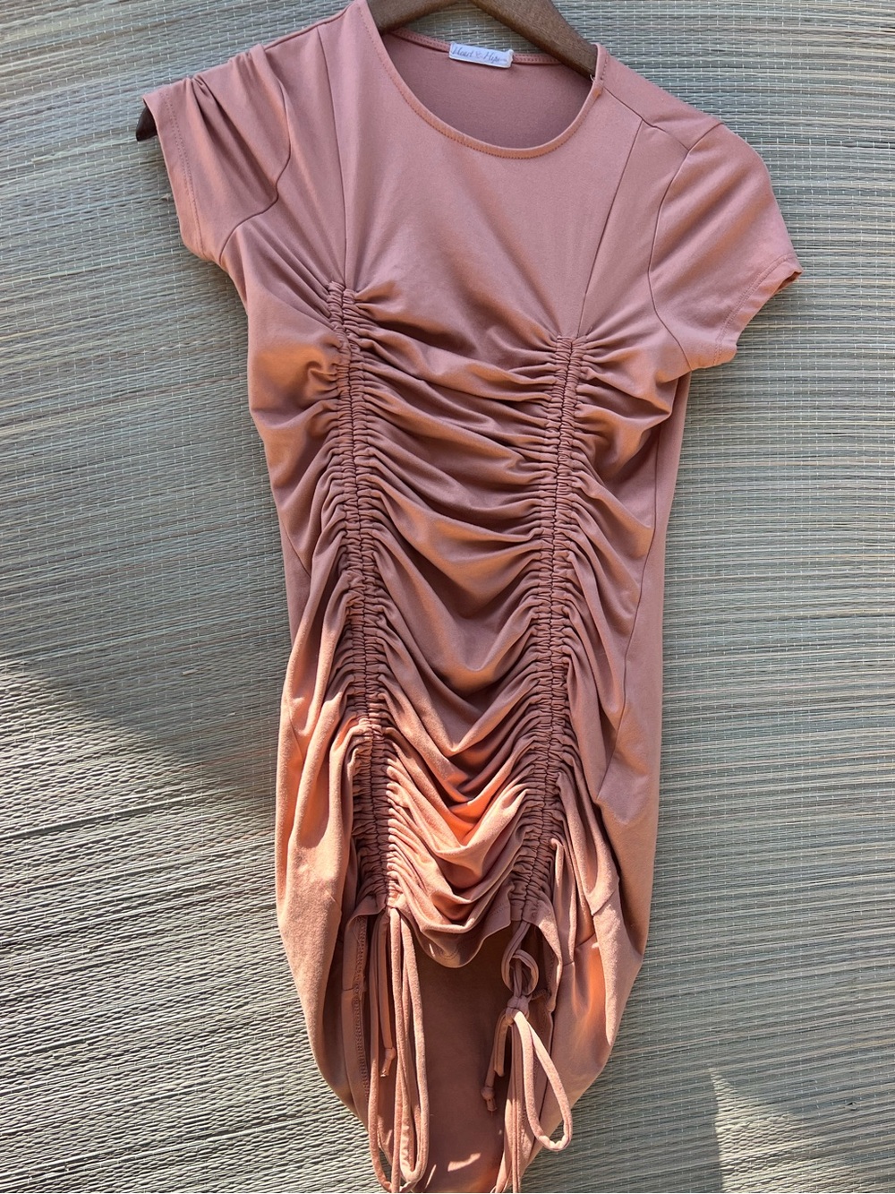 Heart & Hips Ruched Mauve Mini Dress